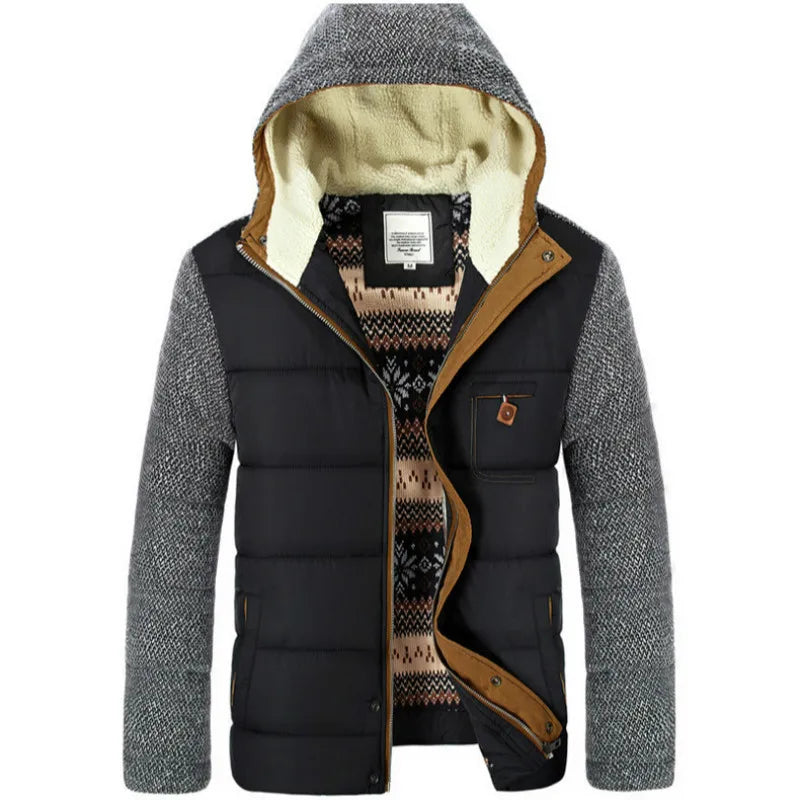 Men's cold-resistant cotton jacket with hood