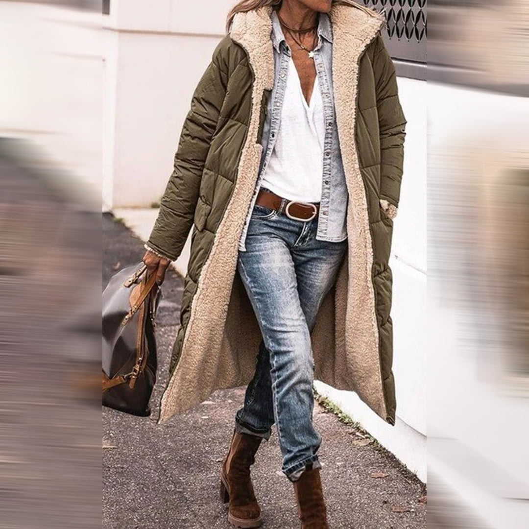 Long Women's Winter Coat - Warm, Sustainable, Luxury Design for Cold Weather