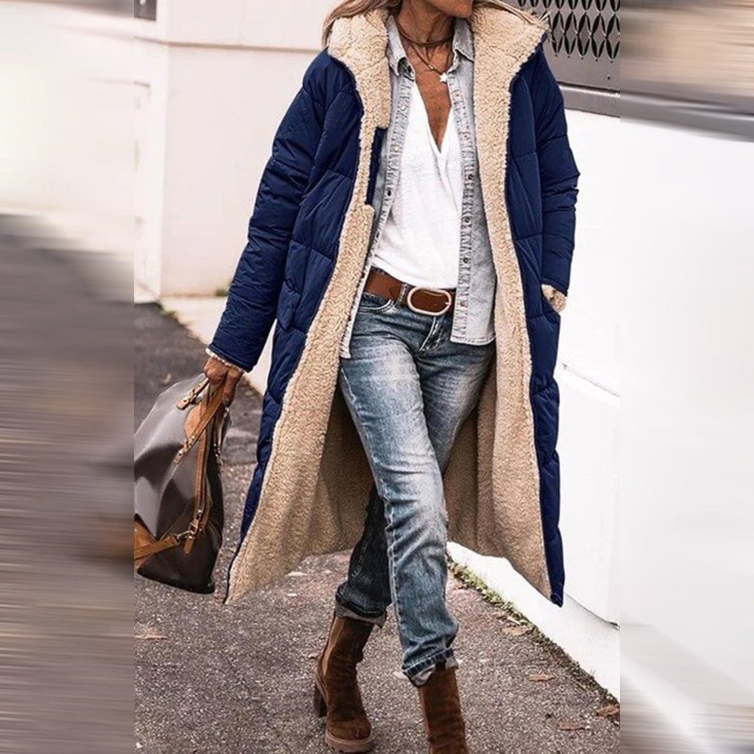 Long Women's Winter Coat - Warm, Sustainable, Luxury Design for Cold Weather