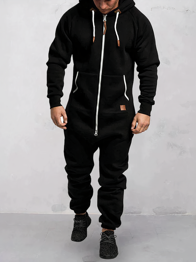 Men’s Tracksuit Set – Cotton Blend – Regular Fit – Full Zip Hoodie – Ribbed Cuffs