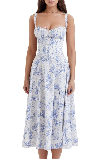 Printed Bustier Dress - Elegant Sustainable Summer Fashion