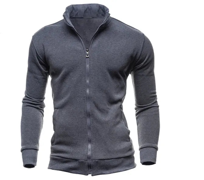 Men's zipped sweatshirt with stand-up collar