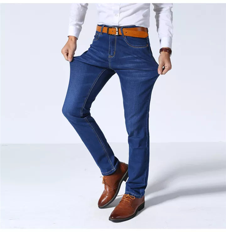 Men’s Jeans - Classic Straight Leg - Durable Denim - Five-Pocket Design