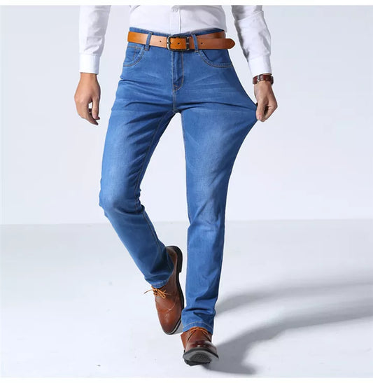 Men’s Jeans - Classic Straight Leg - Durable Denim - Five-Pocket Design