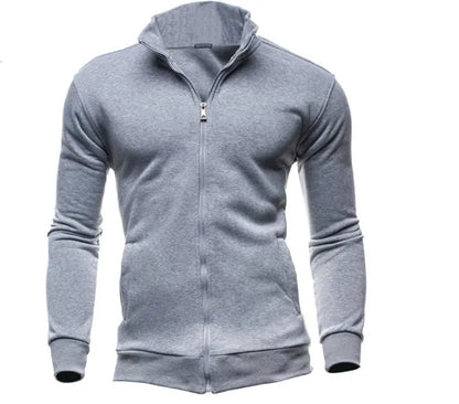 Men's zipped sweatshirt with stand-up collar