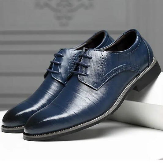 Men’s Oxford Shoes - Polished Leather - Classic Closed Lacing - Formal Dress Style