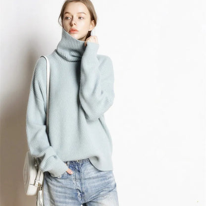 Womens winter warm turtleneck sweater