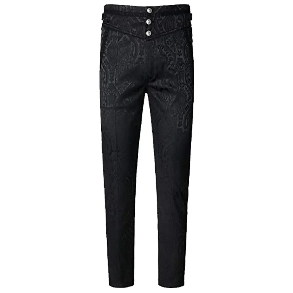 Gothic casual trousers for men with double buttons