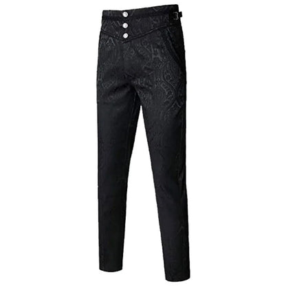 Gothic casual trousers for men with double buttons