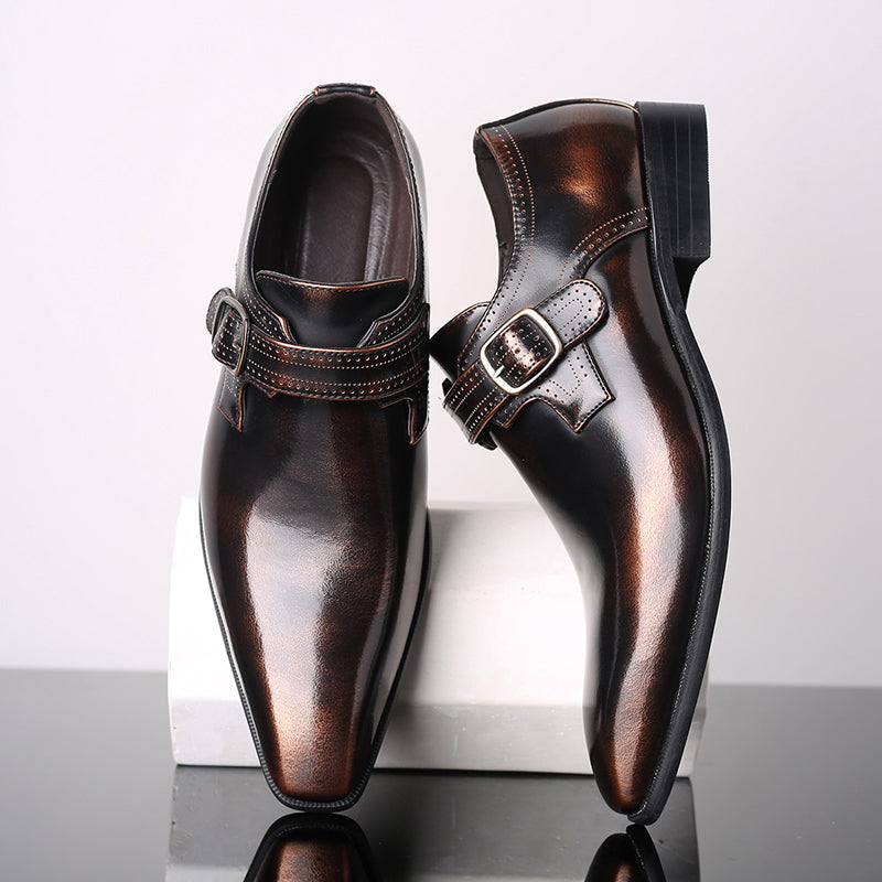 Mens patent monk shoes