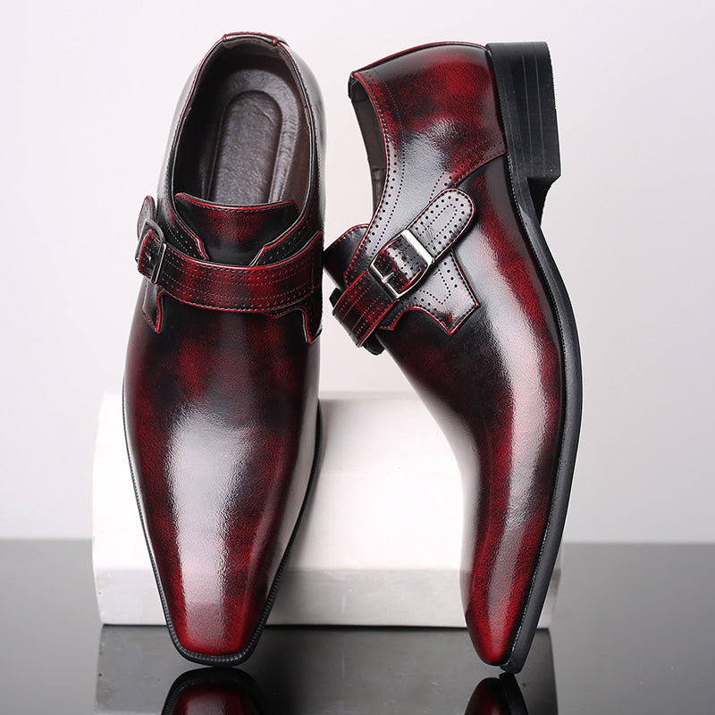 Mens patent monk shoes