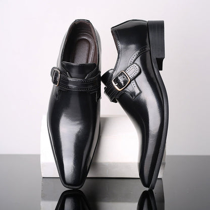 Mens patent monk shoes