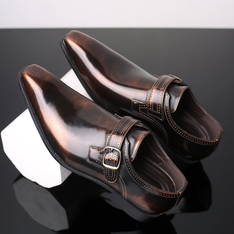 Mens patent monk shoes