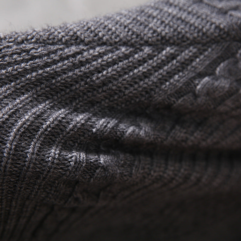 Men's knitted slim fit lapel sweater