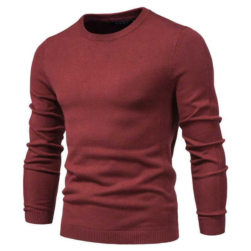 Heren effen gebreide sweater