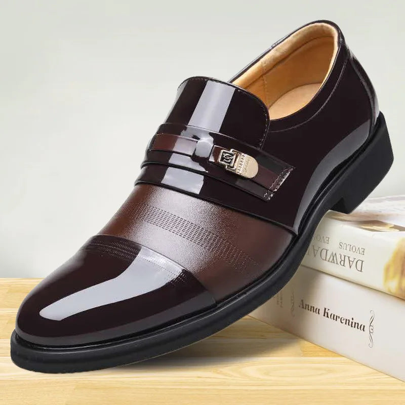 Men’s Loafers – Polished Leather – Pointed Toe – Slim Fit Formal Slip-On Shoes