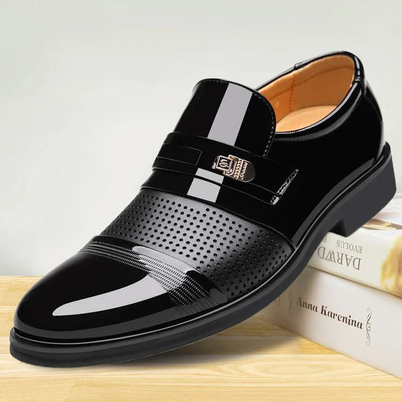 Men’s Loafers – Polished Leather – Pointed Toe – Slim Fit Formal Slip-On Shoes