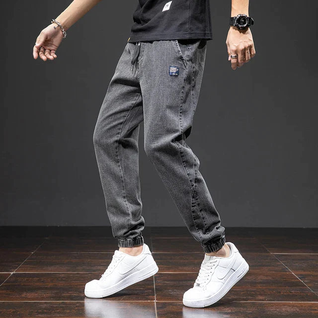 Men's streetwear denim jogging pants