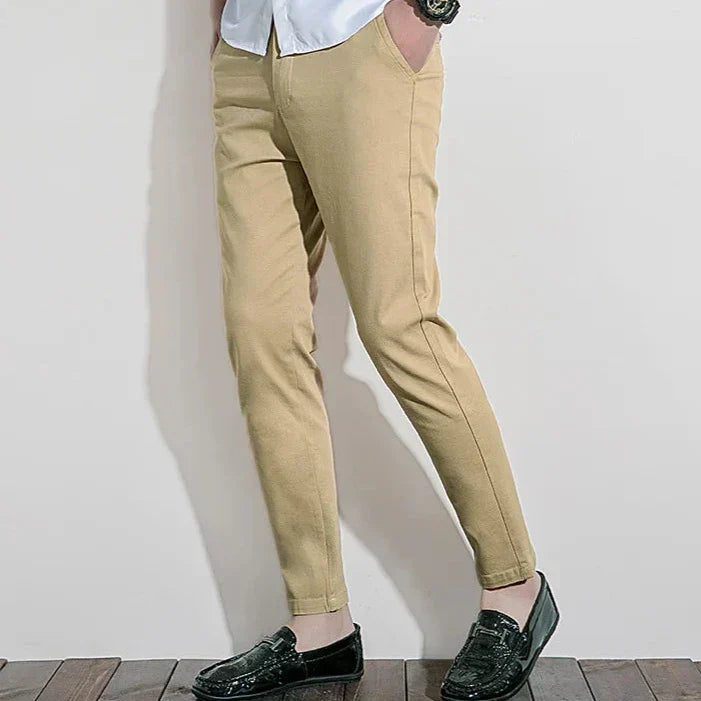 Men’s Chino Pants – Slim Fit – Zip Fly – Full Length Versatile Style
