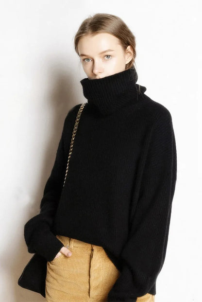 Womens winter warm turtleneck sweater