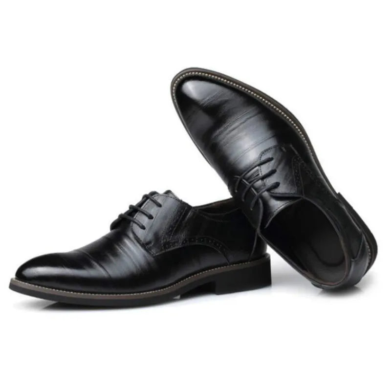 Men’s Oxford Shoes - Polished Leather - Classic Closed Lacing - Formal Dress Style