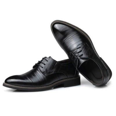 Men’s Oxford Shoes - Polished Leather - Classic Closed Lacing - Formal Dress Style