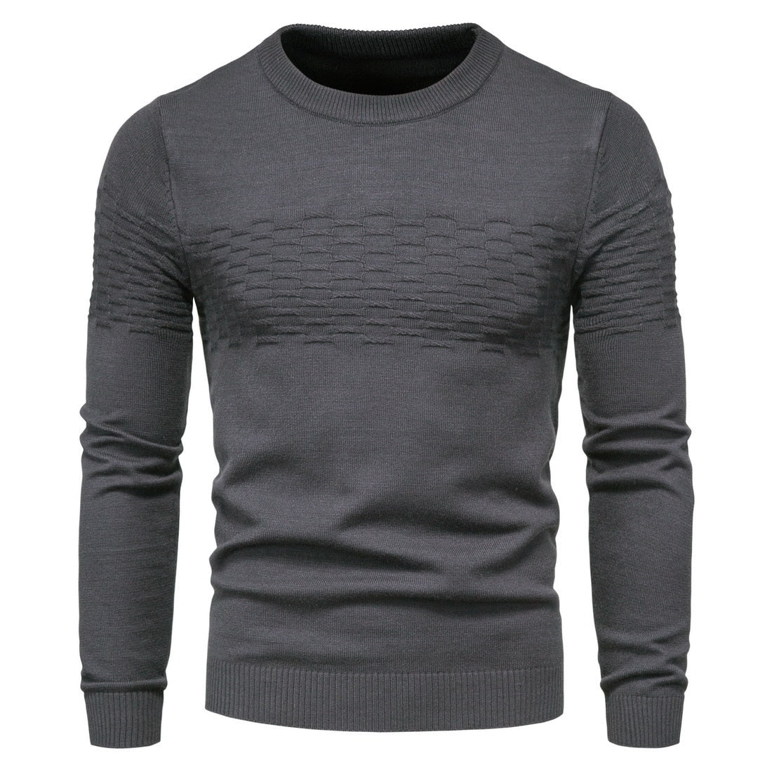 Men's knitted sweater with fitted cuffs