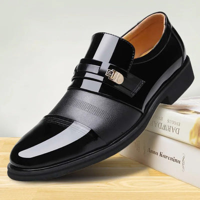 Men’s Loafers – Polished Leather – Pointed Toe – Slim Fit Formal Slip-On Shoes