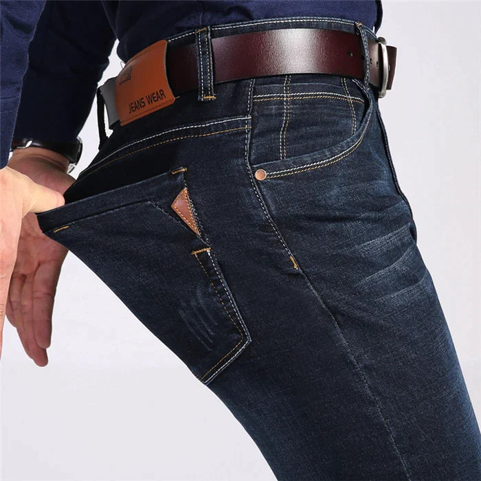Men’s Jeans - Classic Straight Leg - Durable Denim - Five-Pocket Design