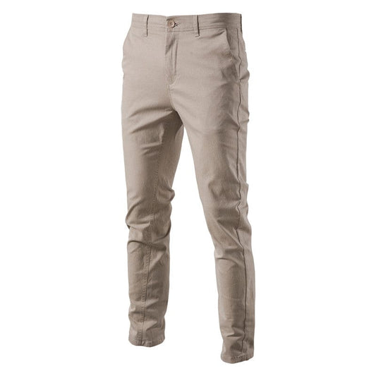 Men’s Slim Fit Chinos - Cotton Blend - Tailored Flat Front - Smart Casual Trousers