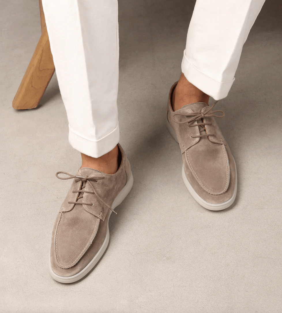 Men’s Suede Loafers – Slip-On Dress Shoes – Classic Fit – Elegant Rounded Toe