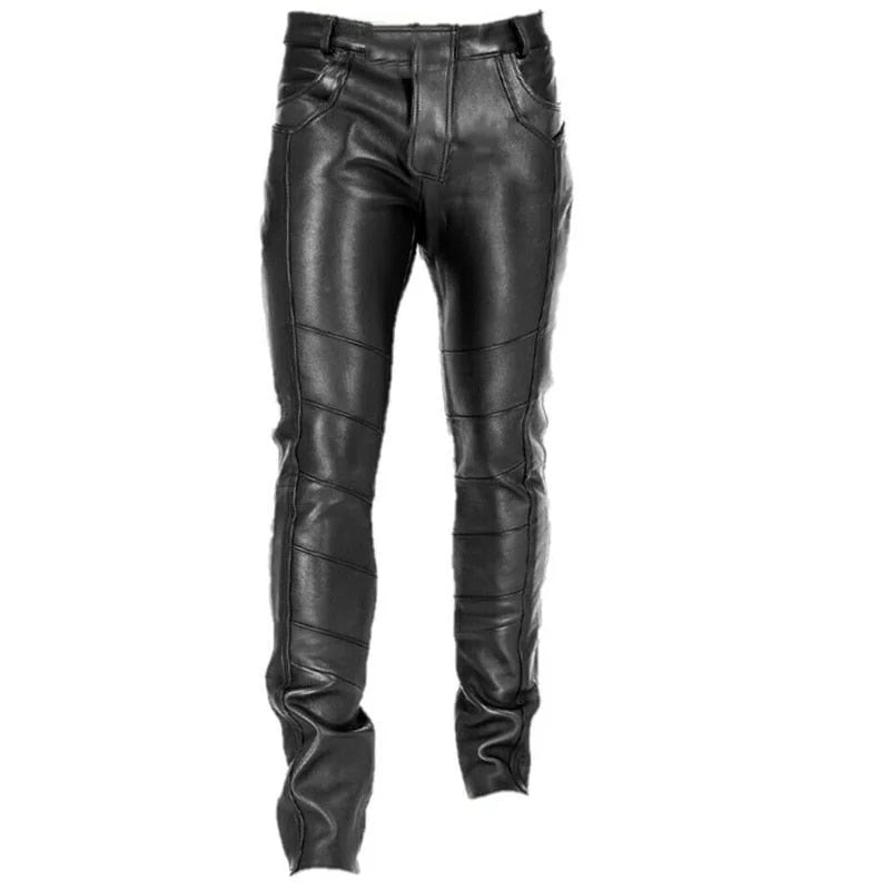 Tough PU leather pants men's