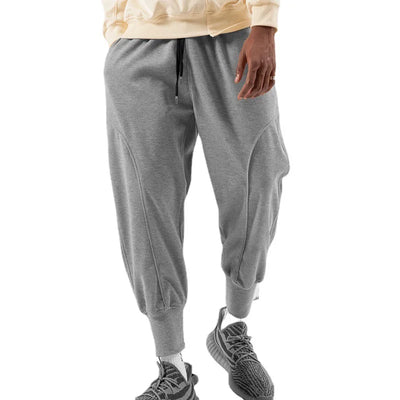 Men's Jogger Trousers - Relaxed Fit - Elastic Waistband with Drawstring - Cuffed Ankles