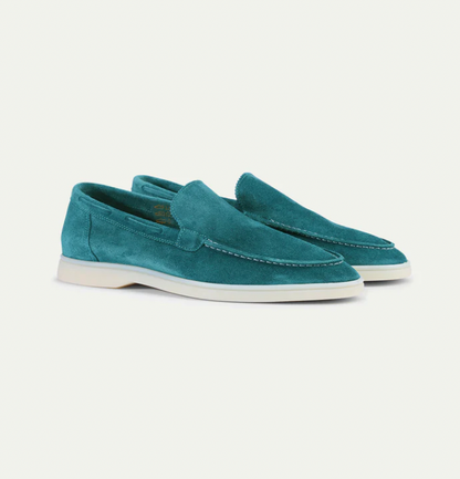 Men’s Slip-On Loafers – Genuine Leather – Suede Texture – Moc Toe – Classic Fit