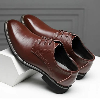 Men’s Oxford Shoes - Polished Leather - Classic Closed Lacing - Formal Dress Style