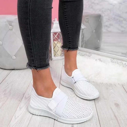 Women's Slip-On Sneakers with Velcro – Comfortable Walking Shoes