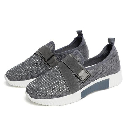 Women's Slip-On Sneakers with Velcro – Comfortable Walking Shoes