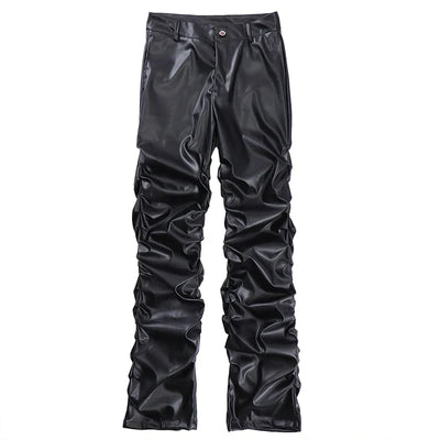 Men’s Leather Trousers - Relaxed Fit - Full Length - Sleek Durable Design