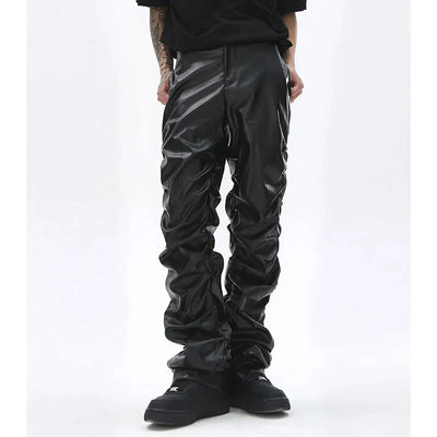 Men’s Leather Trousers - Relaxed Fit - Full Length - Sleek Durable Design
