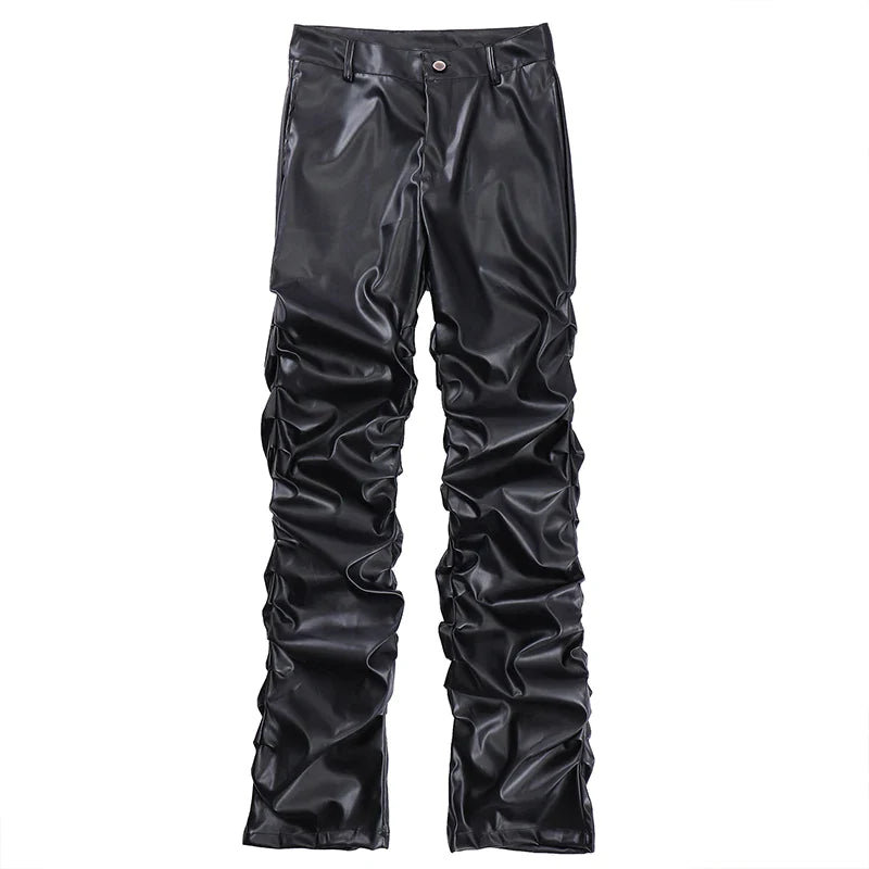 Men’s Leather Trousers - Relaxed Fit - Full Length - Sleek Durable Design