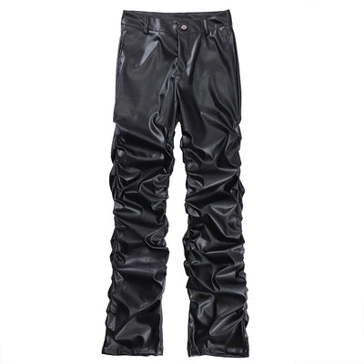 Men’s Leather Trousers - Relaxed Fit - Full Length - Sleek Durable Design