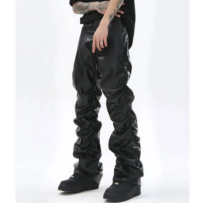 Men’s Leather Trousers - Relaxed Fit - Full Length - Sleek Durable Design