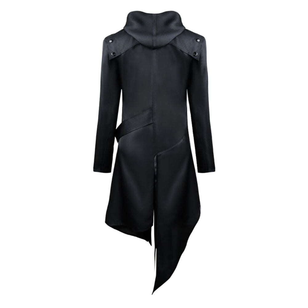 Men's gothic hooded trench coat
