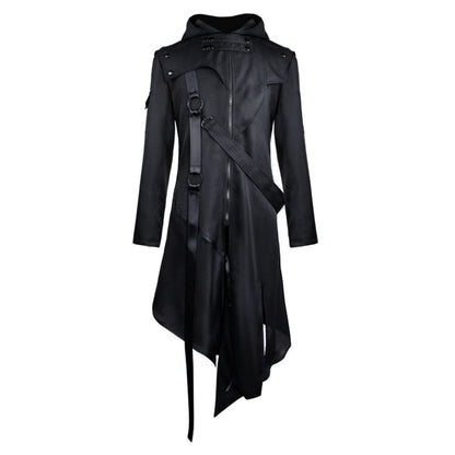 Men's gothic hooded trench coat