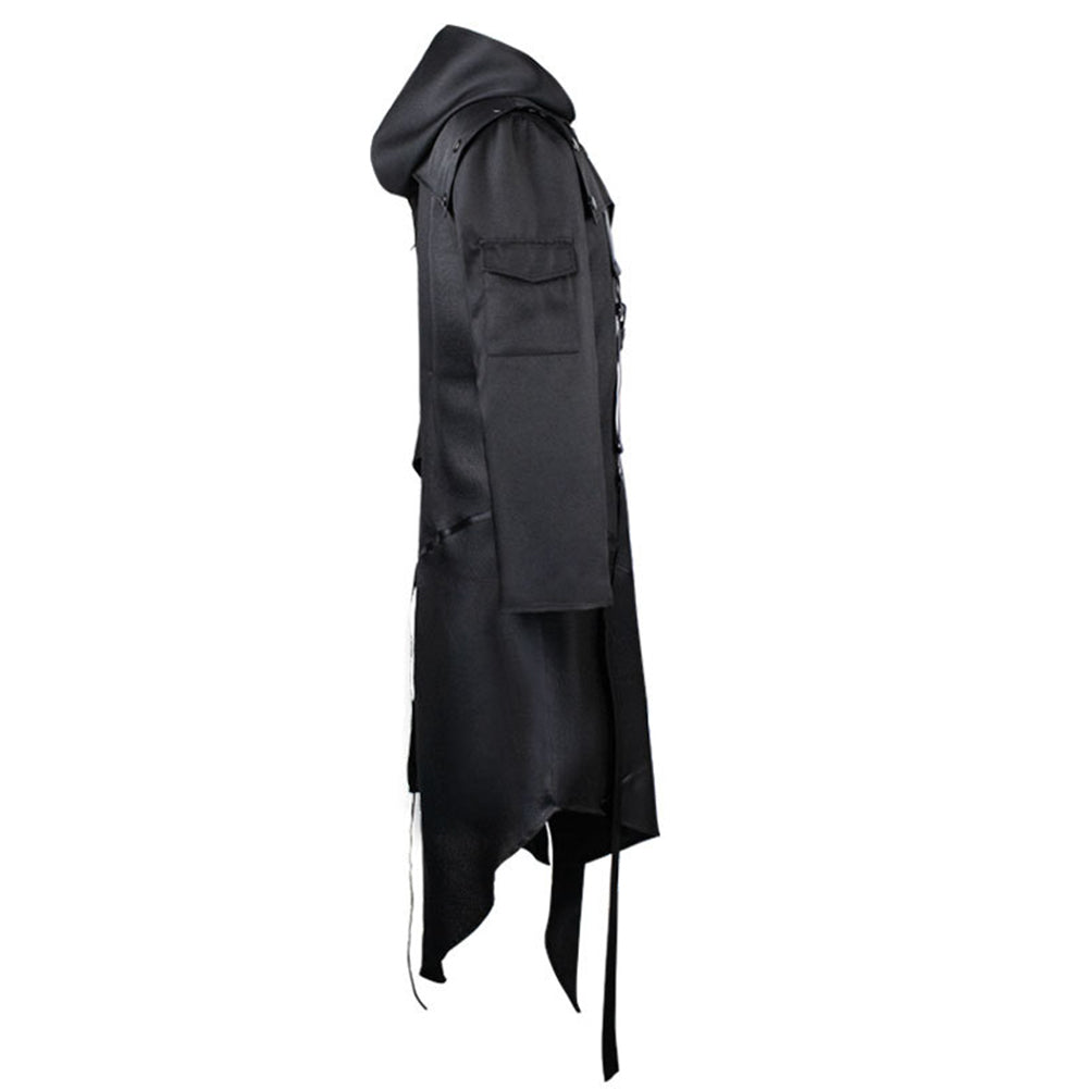 Men's gothic hooded trench coat