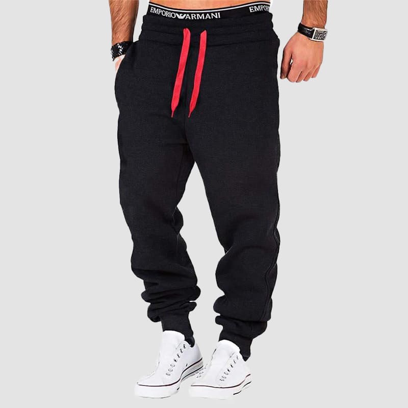 Men's sports trousers with elastic belt