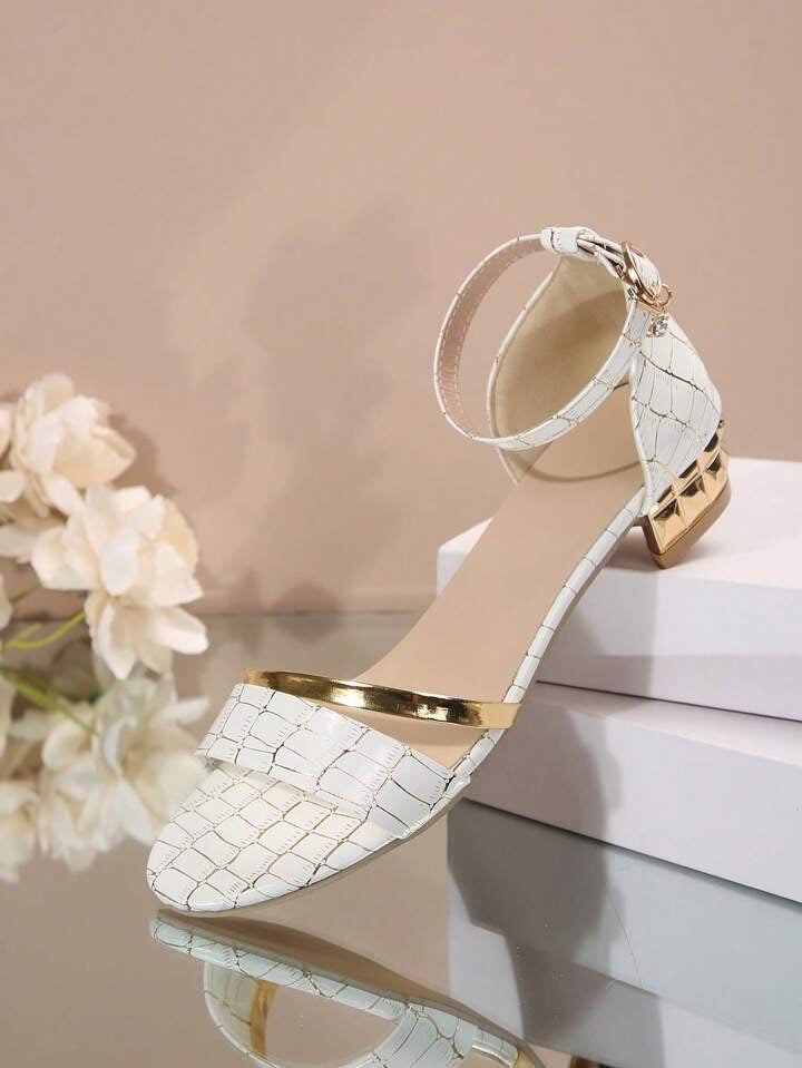 Women’s Open-Toe Sandals – Ankle Strap – Block Heel – Supportive Fit – Elegant Design