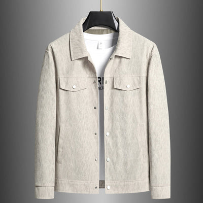 Men’s Jacket – Structured Fit – Woven Cotton – Button Front – Chest Pockets – Casual Style