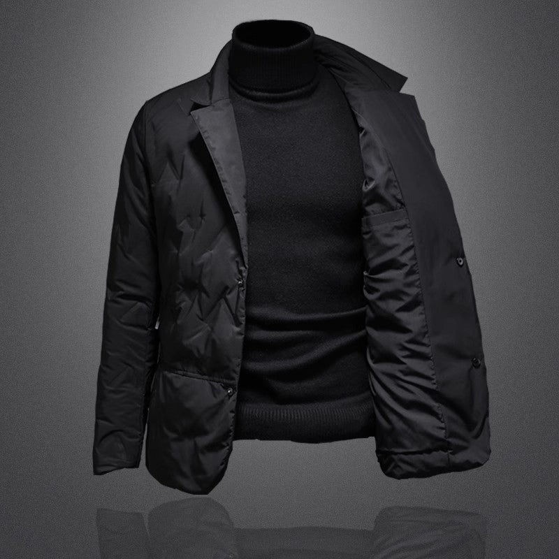 Men's winter down coat with collar