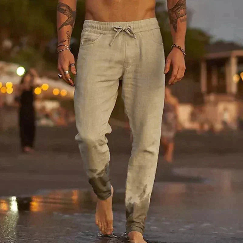 Men's casual pants with elastic waist